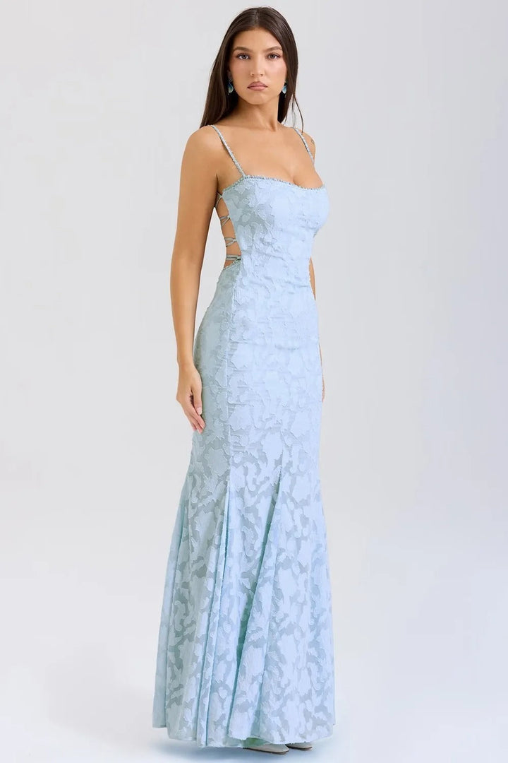 Vestido largo mujer tirantes encaje efecto sirena elegante - Aurélie