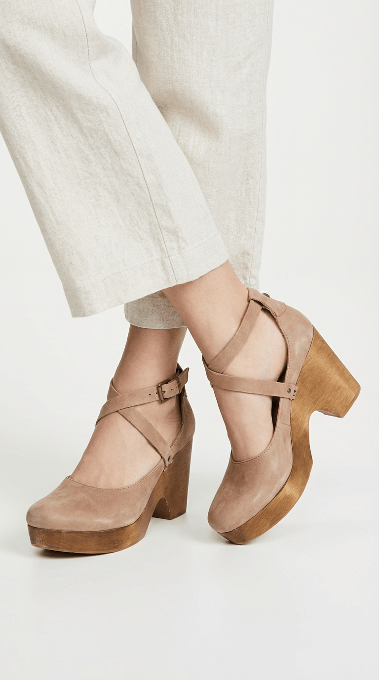 Tacones de cuña con plataforma Solene