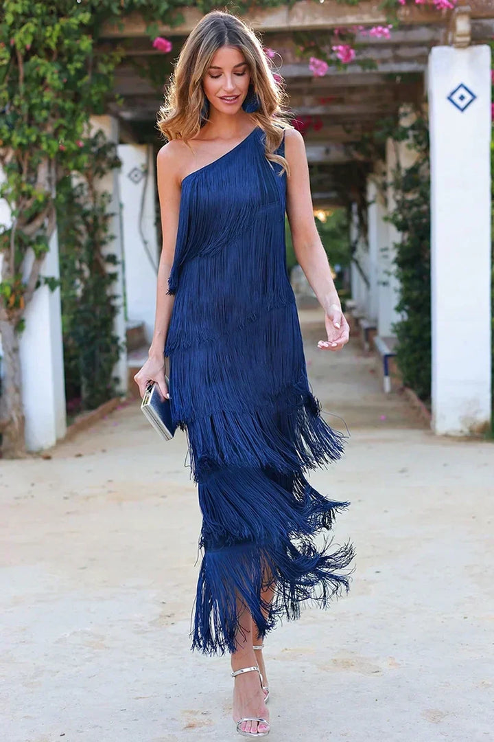 Vestido multicapa con borlas para mujer - Eliza