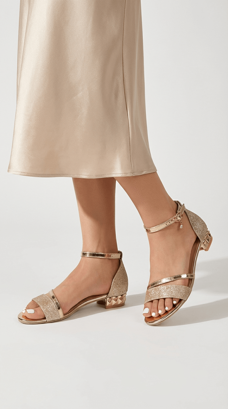 Sandalias de tacón metálico Aria