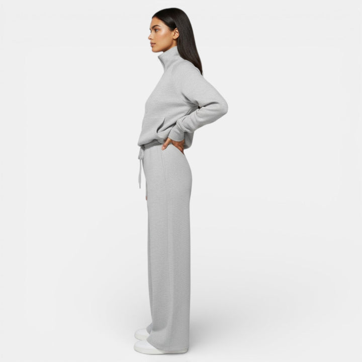 Conjunto Deportivo Mujer Half Zip y Pantalón Wide Leg