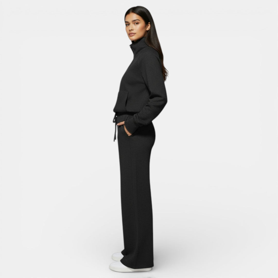 Conjunto Deportivo Mujer Half Zip y Pantalón Wide Leg