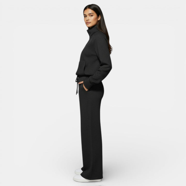 Conjunto Deportivo Mujer Half Zip y Pantalón Wide Leg