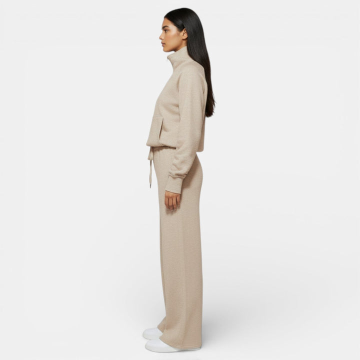 Conjunto Deportivo Mujer Half Zip y Pantalón Wide Leg