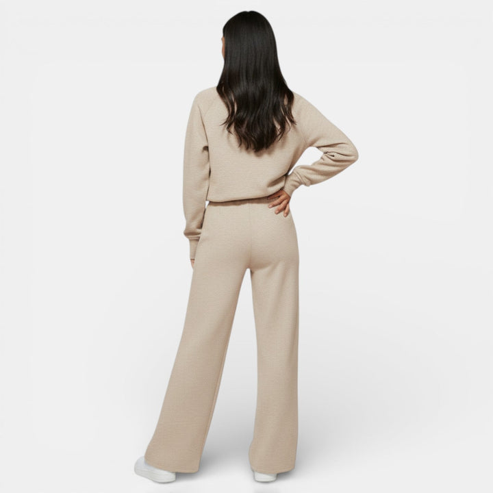 Conjunto Deportivo Mujer Half Zip y Pantalón Wide Leg