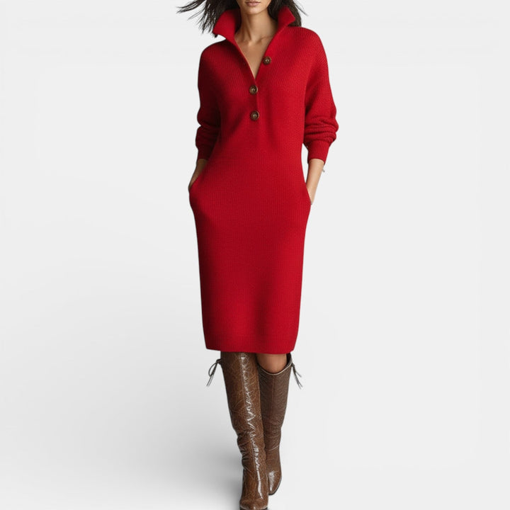 Vestido Suéter de Invierno Mujer Elegante y Cálido