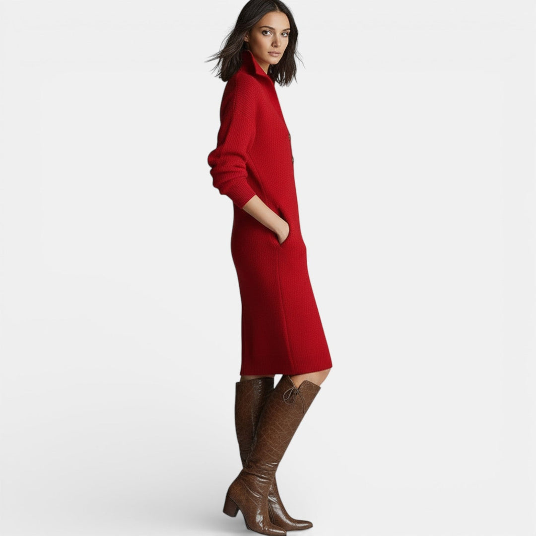 Vestido Suéter de Invierno Mujer Elegante y Cálido