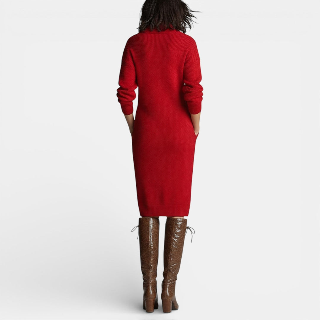 Vestido Suéter de Invierno Mujer Elegante y Cálido