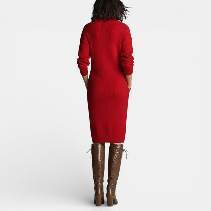 Vestido Suéter de Invierno Mujer Elegante y Cálido