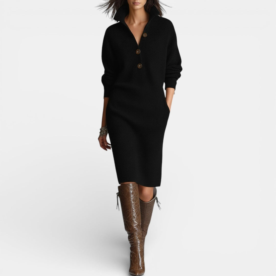 Vestido Suéter de Invierno Mujer Elegante y Cálido