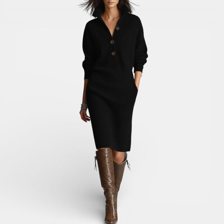 Vestido Suéter de Invierno Mujer Elegante y Cálido