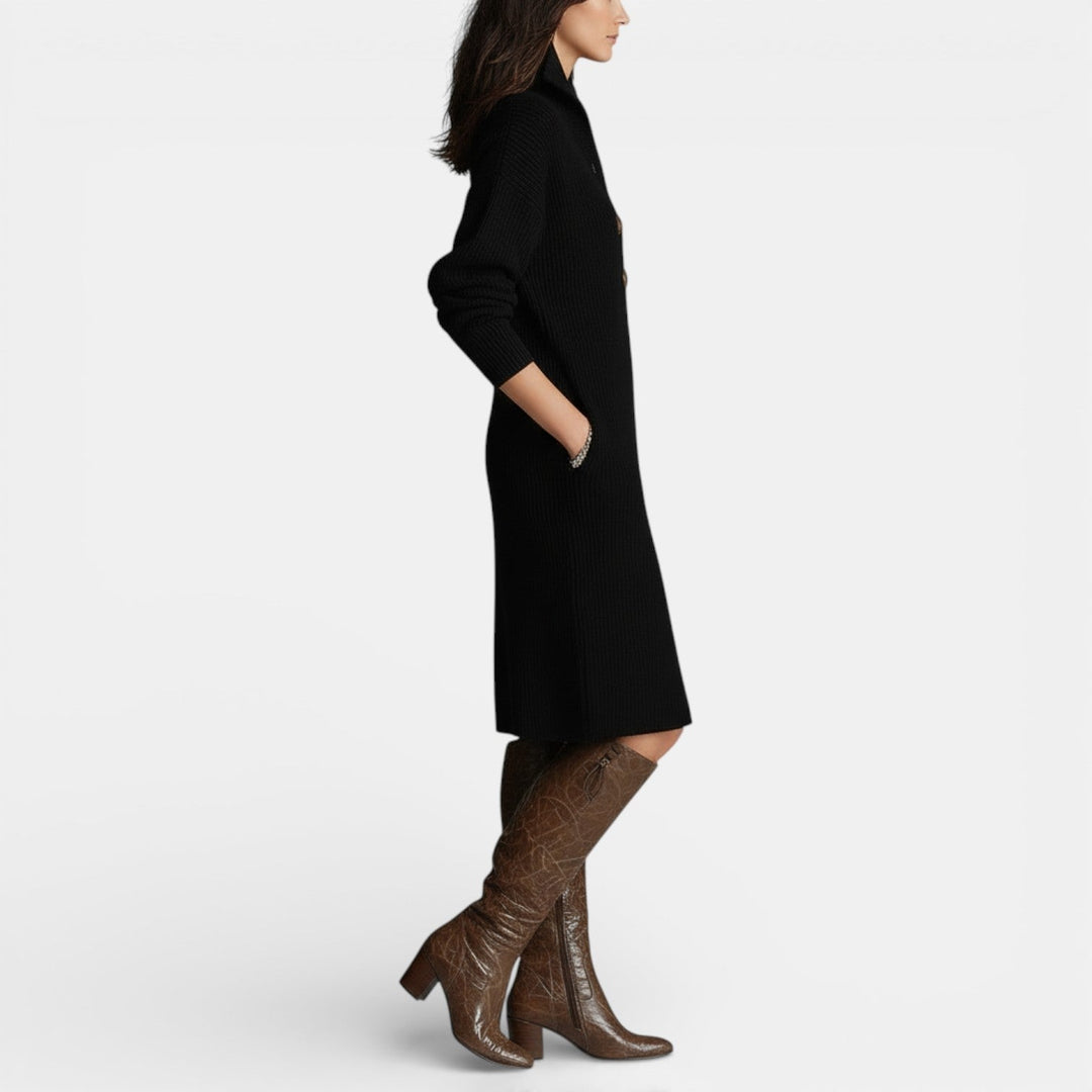 Vestido Suéter de Invierno Mujer Elegante y Cálido
