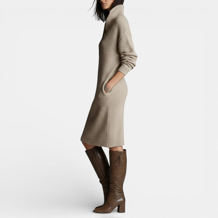 Vestido Suéter de Invierno Mujer Elegante y Cálido
