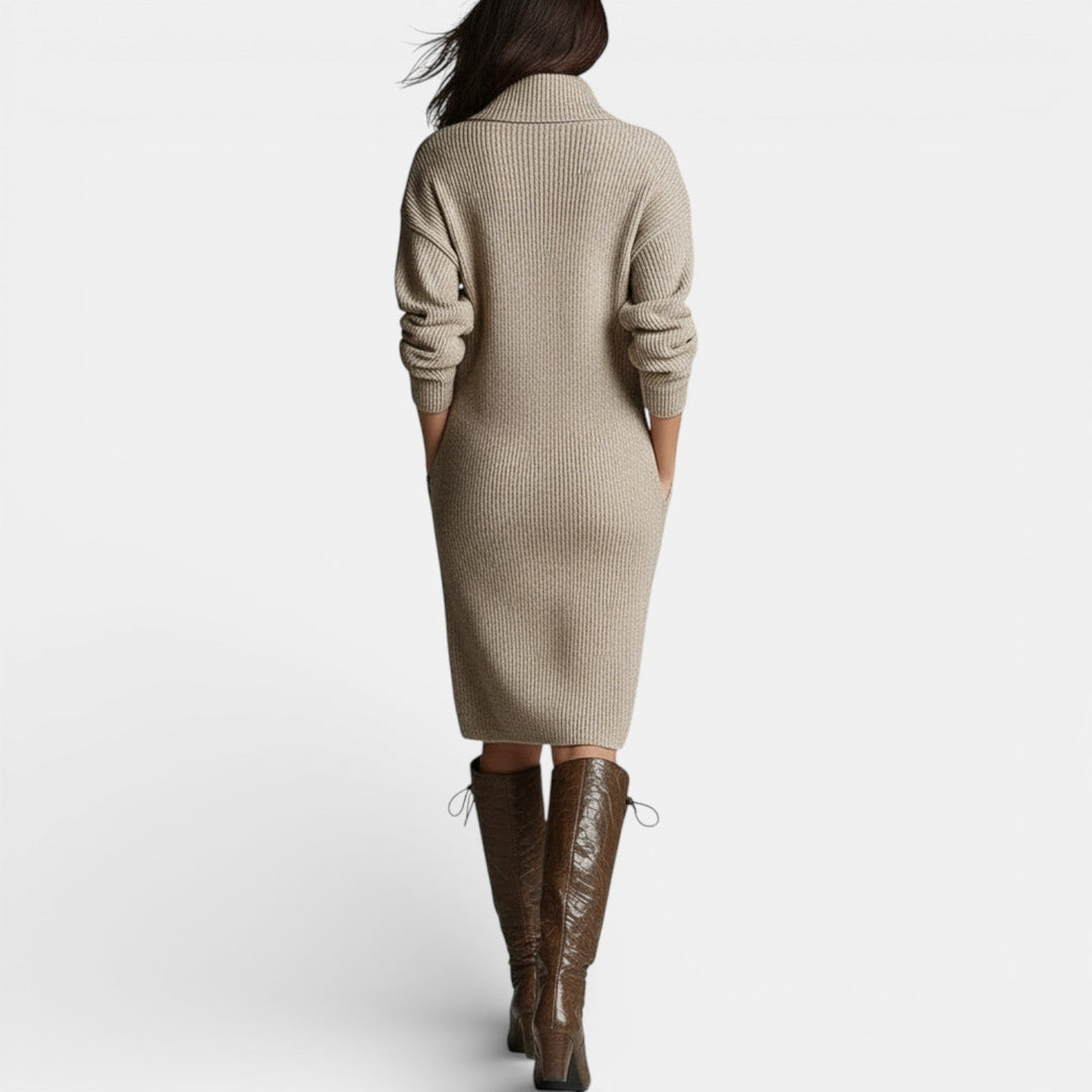 Vestido Suéter de Invierno Mujer Elegante y Cálido