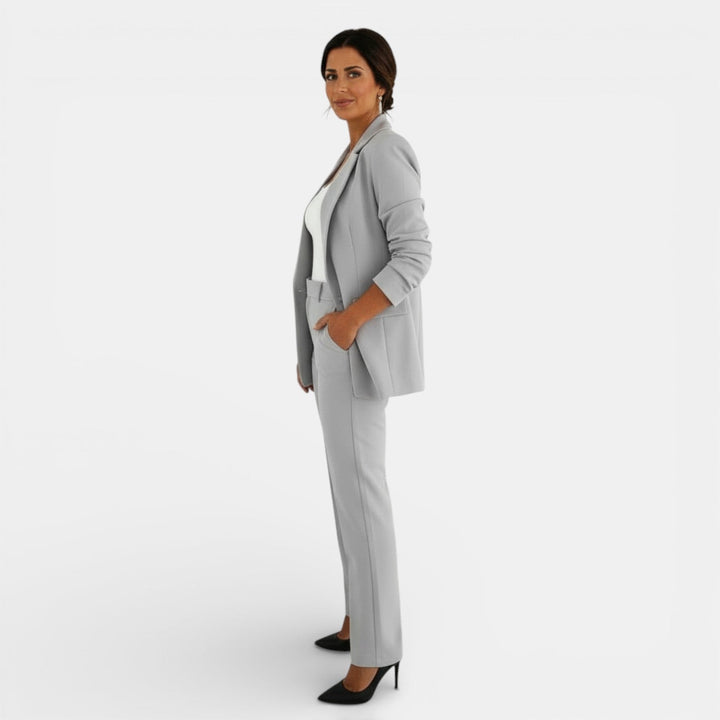 Conjunto de Traje Mujer con Blazer y Pantalón Slim
