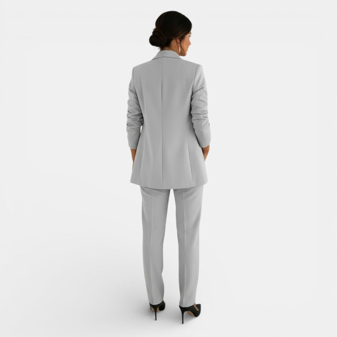 Conjunto de Traje Mujer con Blazer y Pantalón Slim