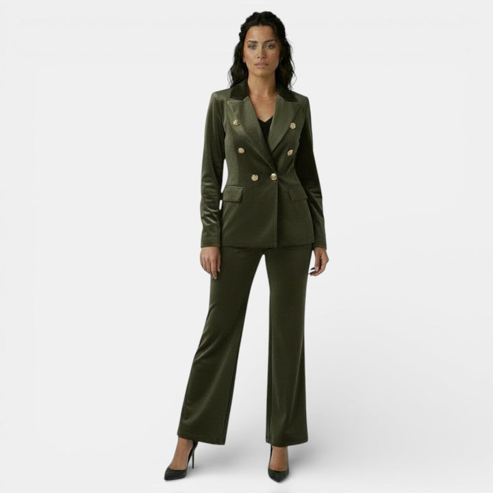 Conjunto de Terciopelo Mujer Doble Botonadura
