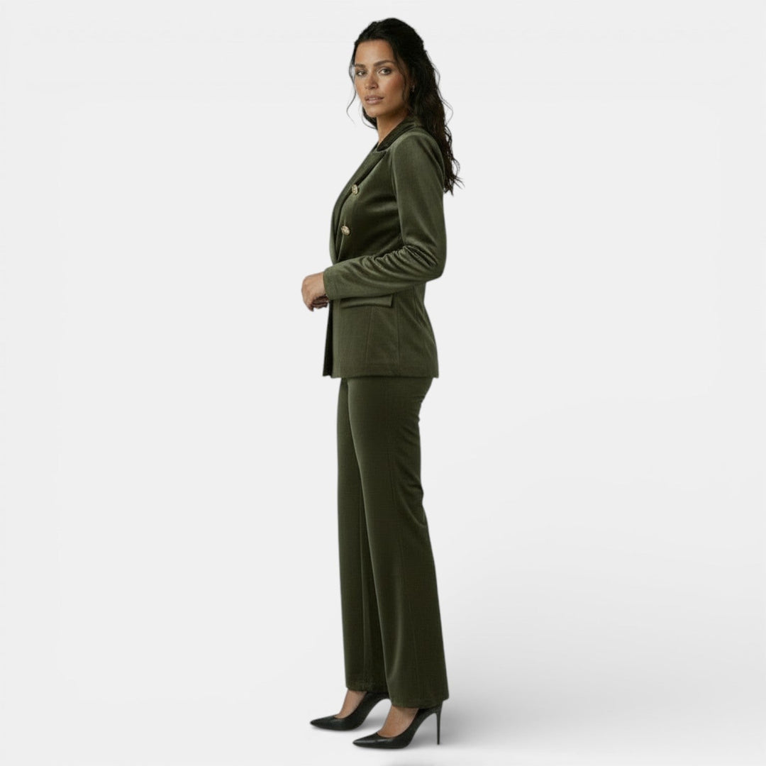 Conjunto de Terciopelo Mujer Doble Botonadura