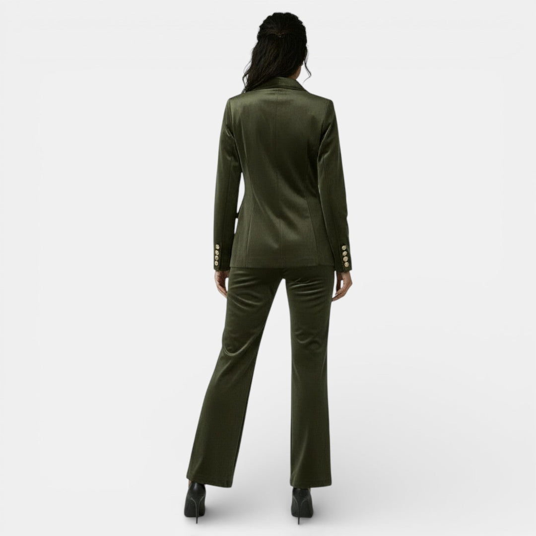 Conjunto de Terciopelo Mujer Doble Botonadura
