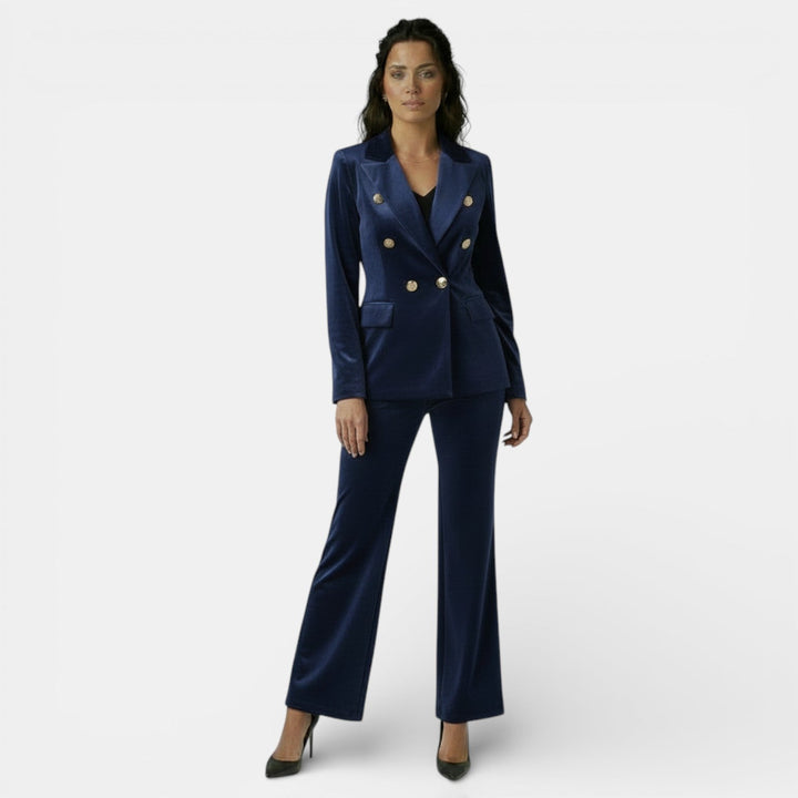 Conjunto de Terciopelo Mujer Doble Botonadura