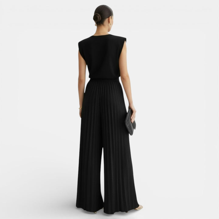 Conjunto Mujer sin Mangas con Pantalón Wide Leg