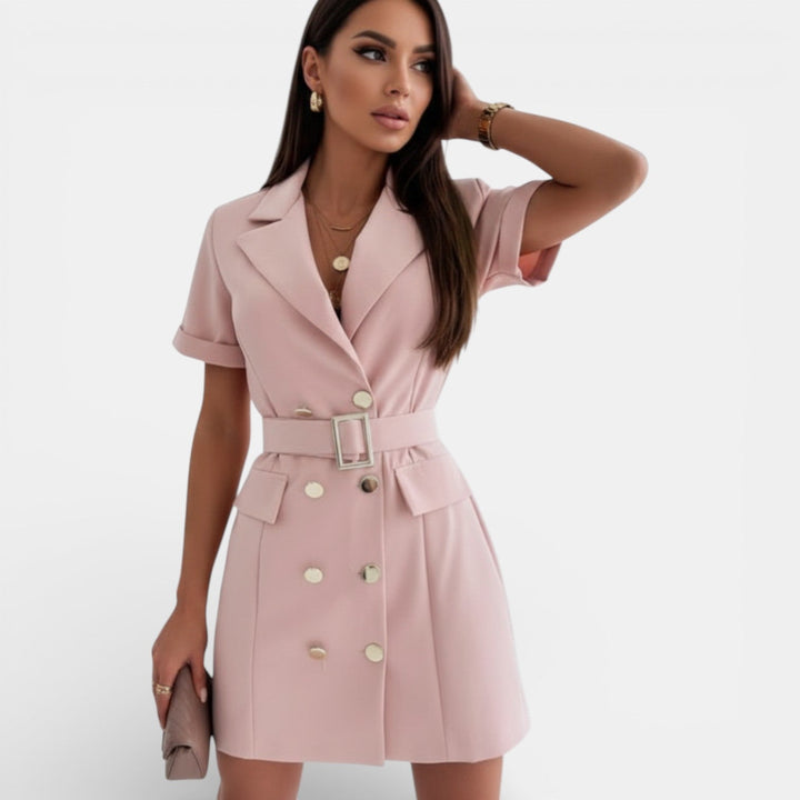 Vestido Traje Elegante Mujer con Cintura Ajustada