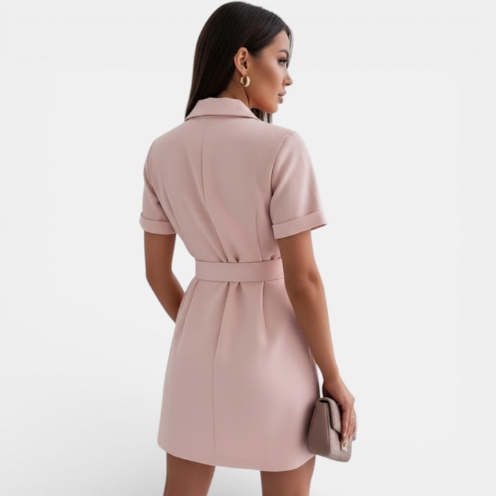 Vestido Traje Elegante Mujer con Cintura Ajustada
