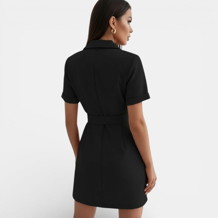 Vestido Traje Elegante Mujer con Cintura Ajustada