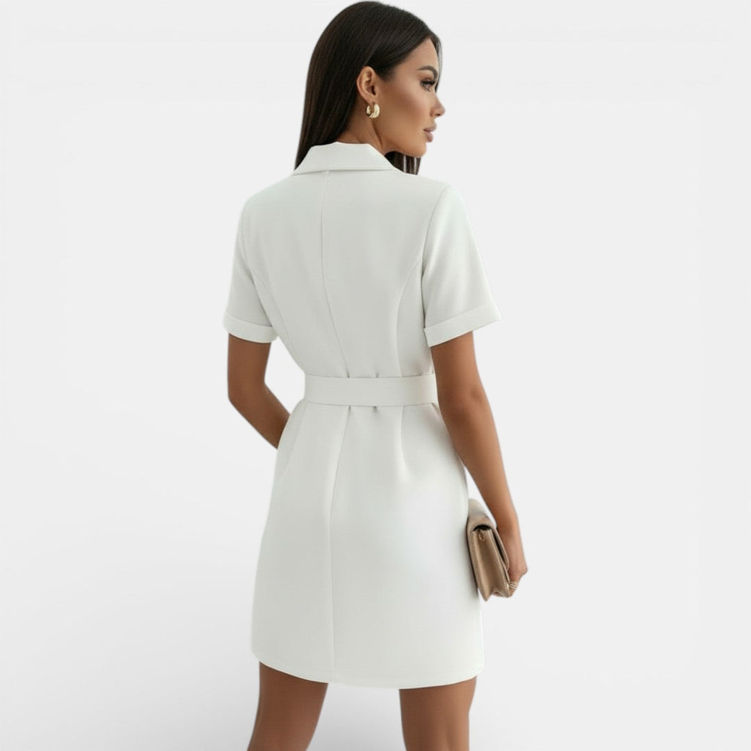 Vestido Traje Elegante Mujer con Cintura Ajustada