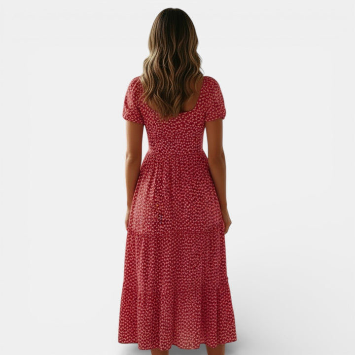 Vestido Estampado de Manga Corta para Mujer