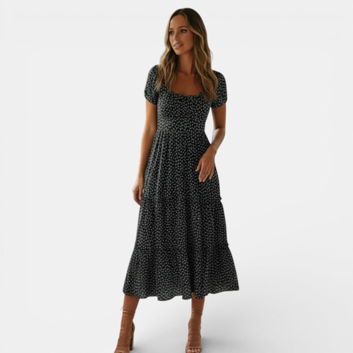 Vestido Estampado de Manga Corta para Mujer