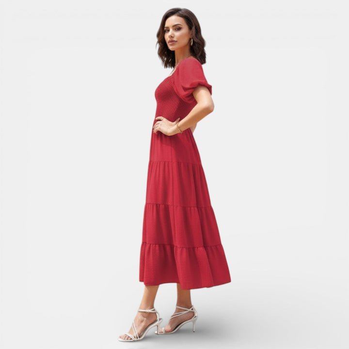 Vestido Mujer Escote Cuadrado Espalda Abierta
