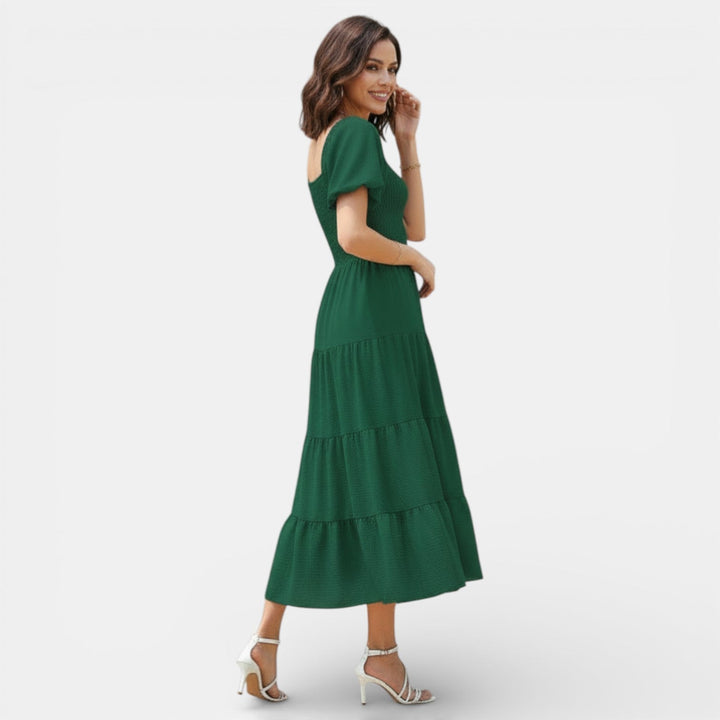 Vestido Mujer Escote Cuadrado Espalda Abierta
