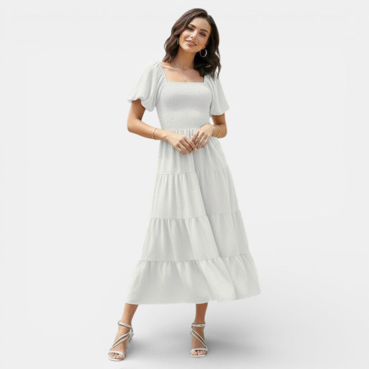 Vestido Mujer Escote Cuadrado Espalda Abierta