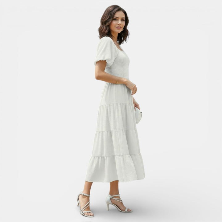 Vestido Mujer Escote Cuadrado Espalda Abierta