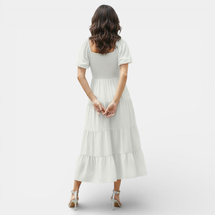 Vestido Mujer Escote Cuadrado Espalda Abierta