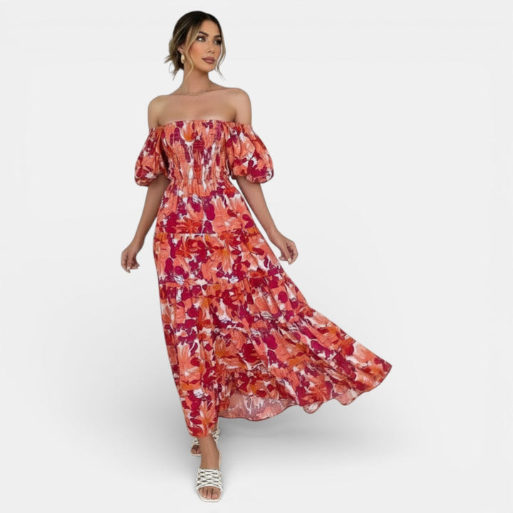 Vestido Maxi Mujer Hombros Descubiertos