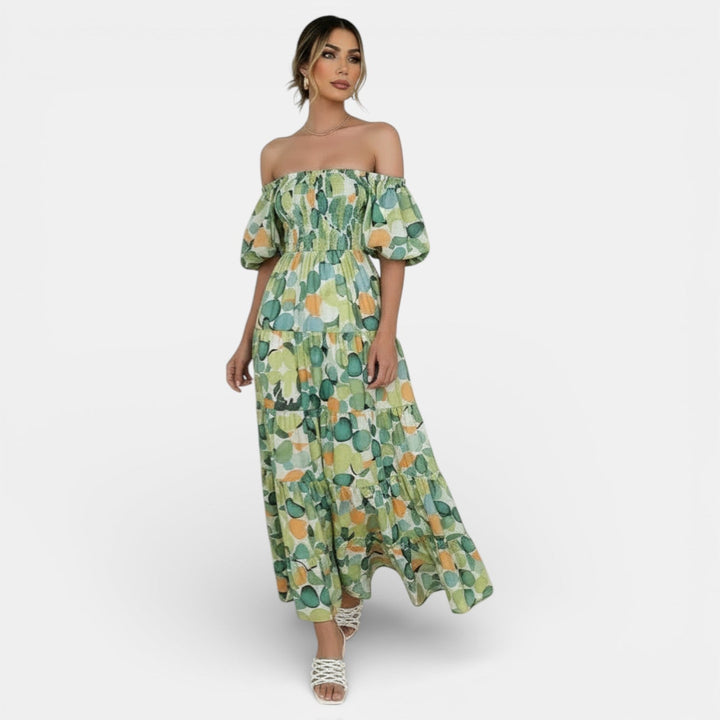 Vestido Maxi Mujer Hombros Descubiertos