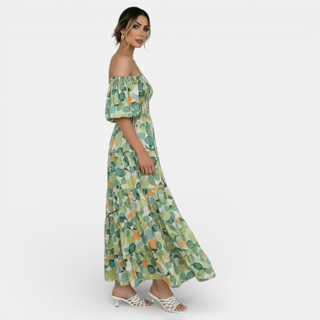 Vestido Maxi Mujer Hombros Descubiertos