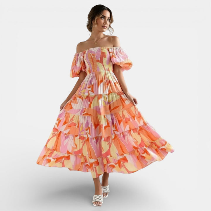 Vestido Maxi Mujer Hombros Descubiertos