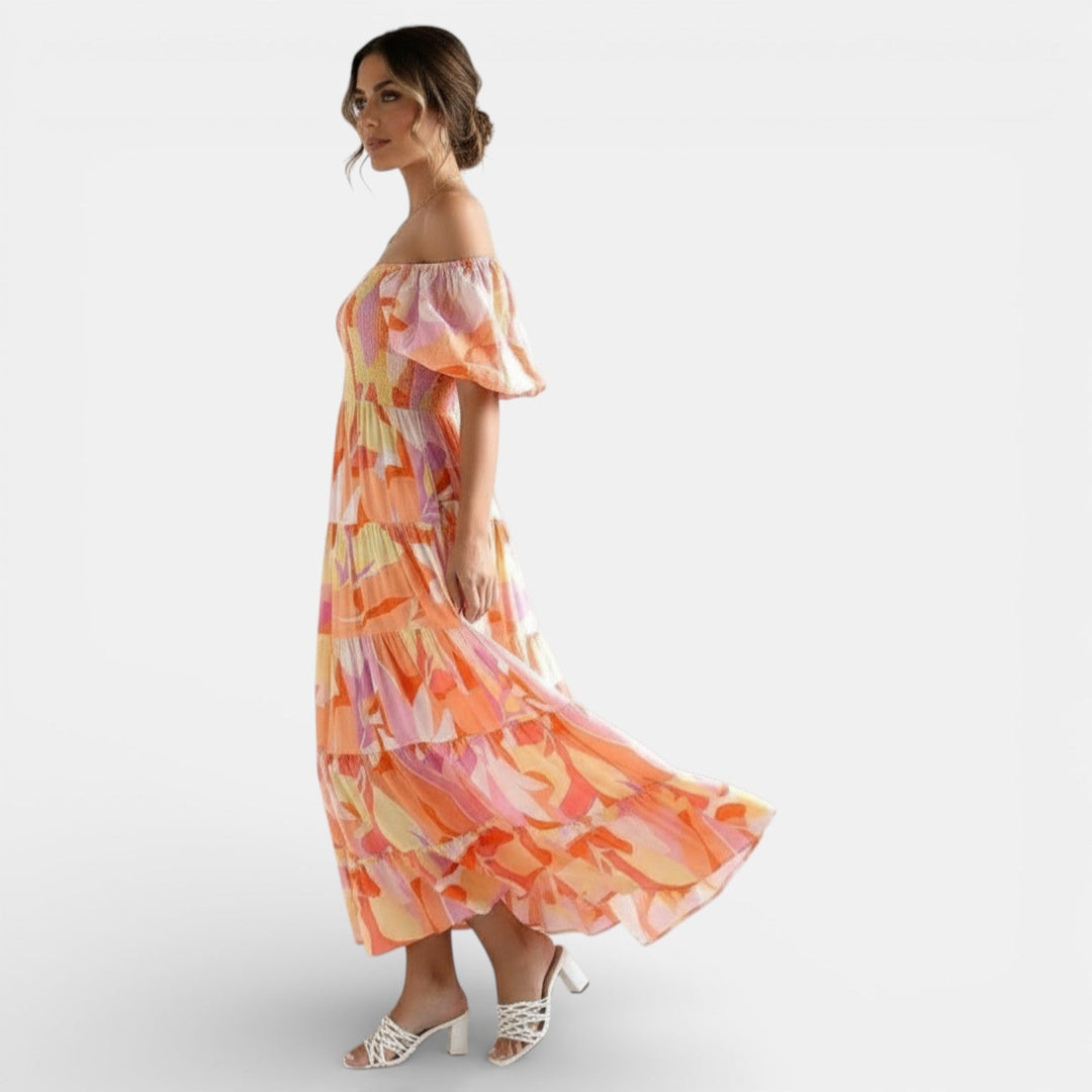 Vestido Maxi Mujer Hombros Descubiertos