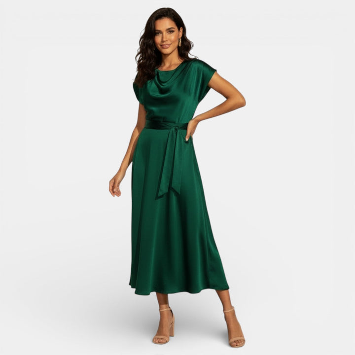 Vestido Midi Elegante de Seda para Mujer