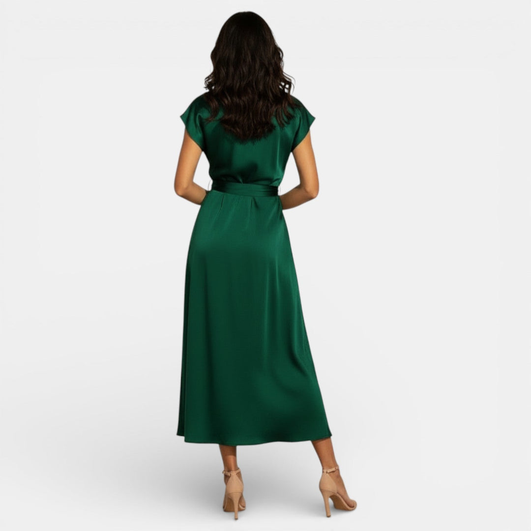 Vestido Midi Elegante de Seda para Mujer