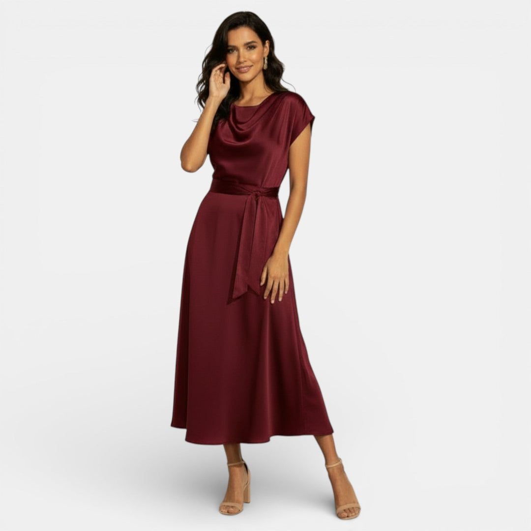 Vestido Midi Elegante de Seda para Mujer