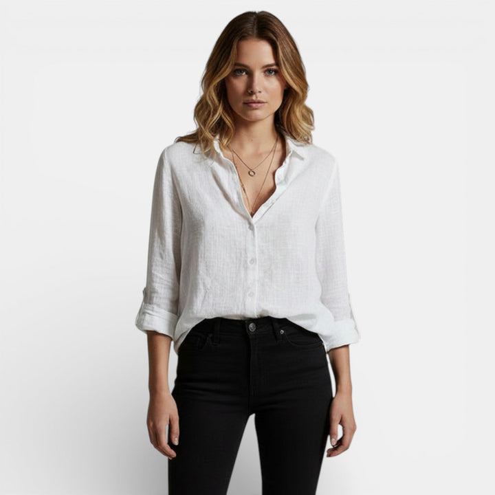 Blusa Mujer Primavera con Botones Elegante