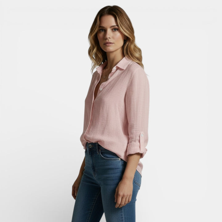 Blusa Mujer Primavera con Botones Elegante