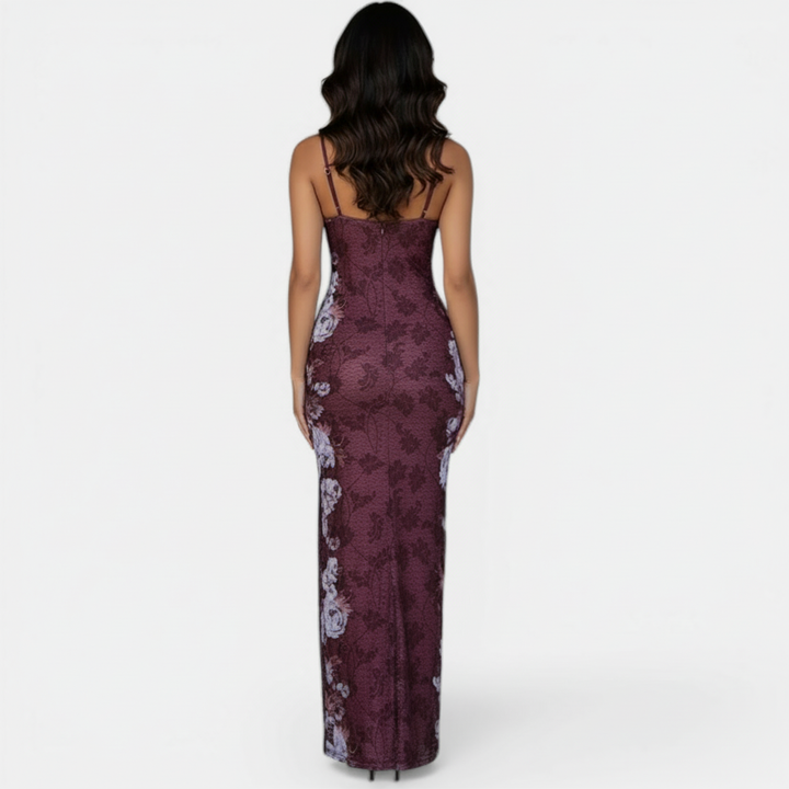 Vestido Slip Retro Estampado Mujer Elegante