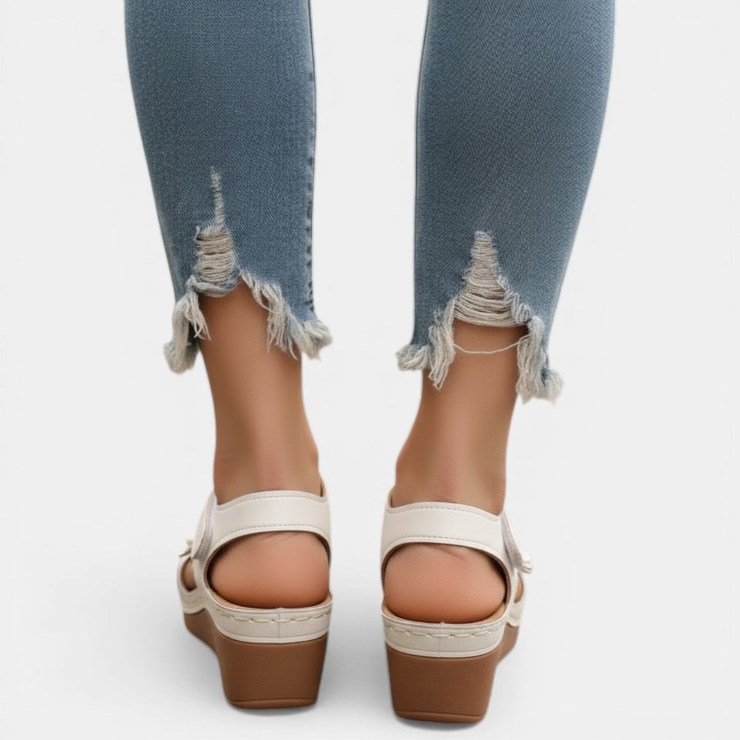 Sandalias Mujer Cuña Plataforma Cómodas con Velcro
