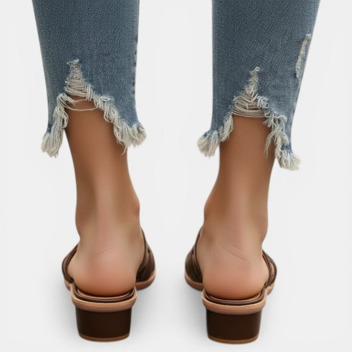 Sandalias Planas Mujer Piel Natural Cómodas y Elegantes