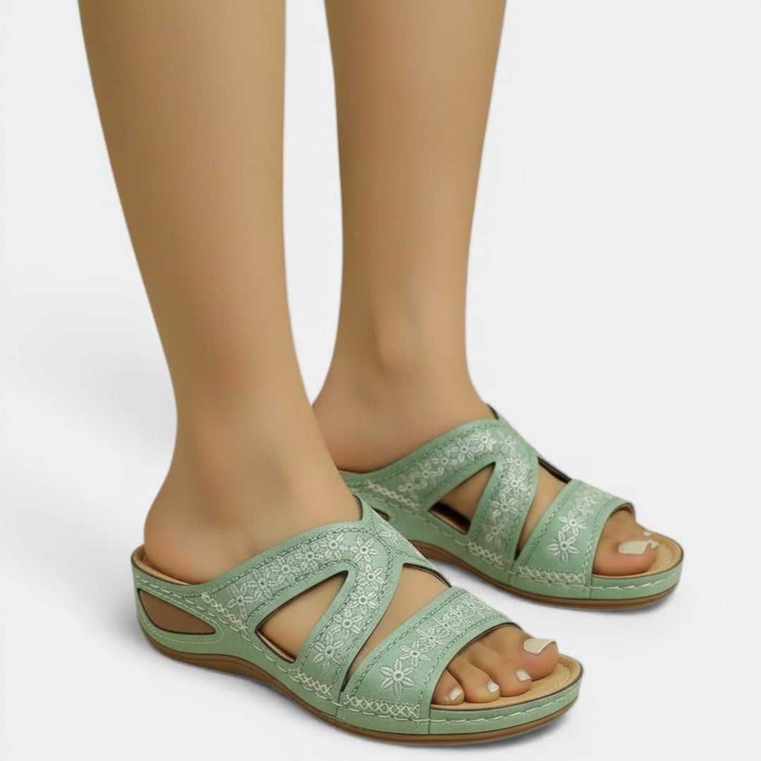 Sandalias Bordadas Mujer Cómodas